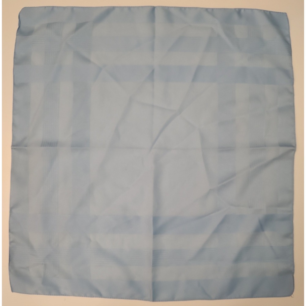 Light Blue Vtg Handkerchief Monochromatic Geometric Design Made in Italy 19-20"